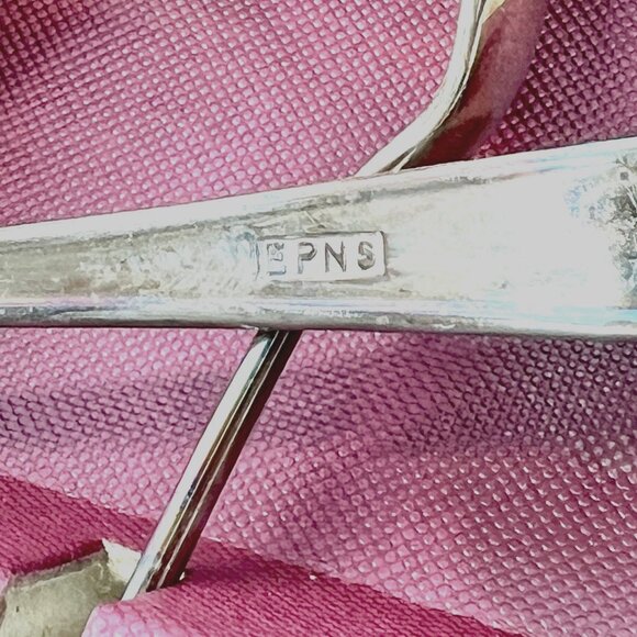 Vtg Estate Coronet Silver Plated Flatware Boxed Espresso Spoons Sugar Cube Tongs - Picture 2 of 7